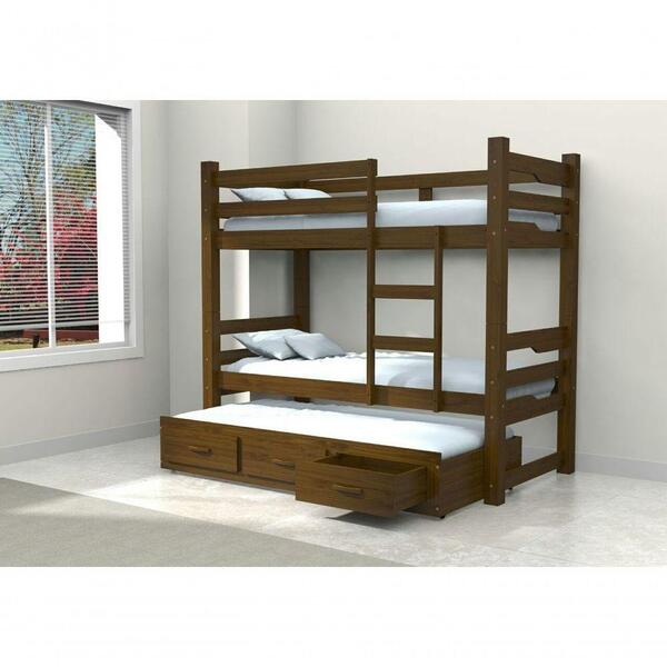 Treliche Solteiro Madeira Maciça Com 3 Gavetas Berlim