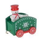 Trem De Madeira Natalino Decoração 4 Vagões Zein 25cm