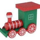 Trem De Madeira Natalino Decoração 4 Vagões Zein 25cm