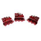 Trêm Decorativo 8cm Vermelho Jogo C/3un Natal Cromus