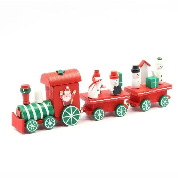 Trem Natalino De Madeira Enfeite Decorativo - Natal Decore