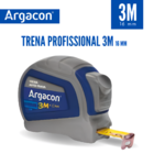 Trena Aço Fita Metálica Emborrachada Auto Trava 3m Argacon