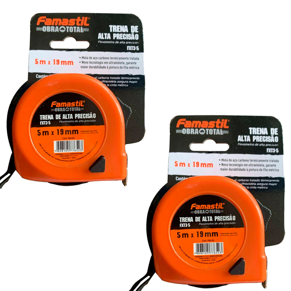 Trena De Alta Precisão Famastil 5mx19mm Kit 2 Un