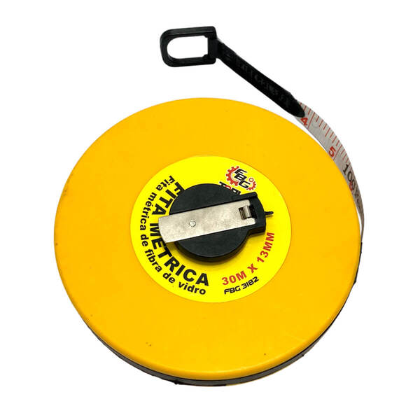 Trena Fita Métrica 30m Com Trava Gancho Antichoque