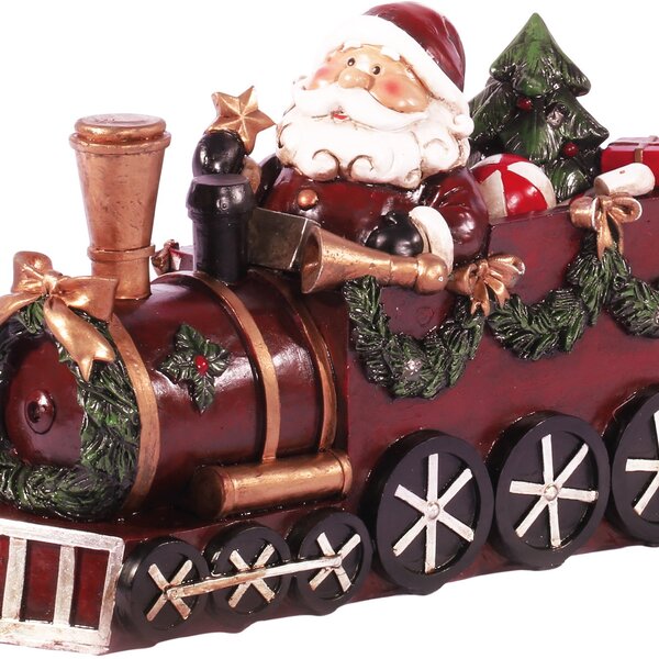 Trenzinho Natalino Decorativo Iluminado Resina 22cm