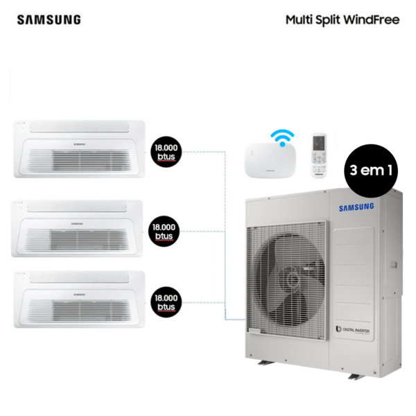 Tri-split Samsung Windfree 34000 Btus (3xcst 1 Via 18000) Que
