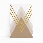 Triângulo Dourado Geométrico Arte Quadro Canvas 100x70cm