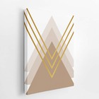 Triângulo Dourado Geométrico Arte Quadro Canvas 140x90cm