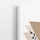 Triângulo Geométrico Dourado Arte Quadro Canvas 60x40cm