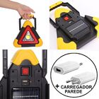 Triângulo Refletor Led Sinalizador Emergência Recarregável Cb