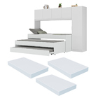 Tricama De Solteiro Com Colchão E Guarda Roupa Dublin Multimó