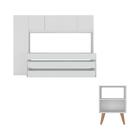 Tricama Solteiro Com Guarda-roupas E Mesa De Cabeceira Retrô