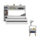 Tricama Solteiro Com Guarda-roupas E Mesa De Cabeceira Retrô