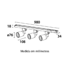 Trilho 3 Spots Led Blumenau Bivolt 27w 6500k