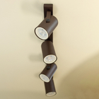 Trilho 4 Spots Direcionáveis Luminária Teto Marrom Sala 1274