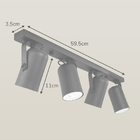 Trilho 4 Spots Direcionáveis Luminária Teto Marrom Sala 1274