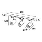 Trilho Com 3 Spots Led Blumenau Smart 15w 6500k Bivolt Preto