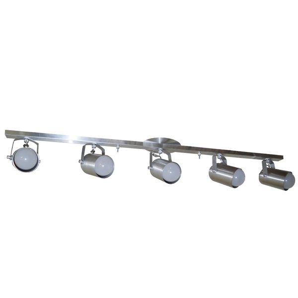 Trilho De 01 Metro Com 05 Spots - Para Lâmpadas E27 - Alumíni