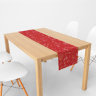 Trilho De Mesa De Natal Folhas Natalinas Vermelho 1.45m X 45c