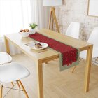 Trilho De Mesa De Natal Laço Natalino Com Sino 1.45m X 45cm Ú