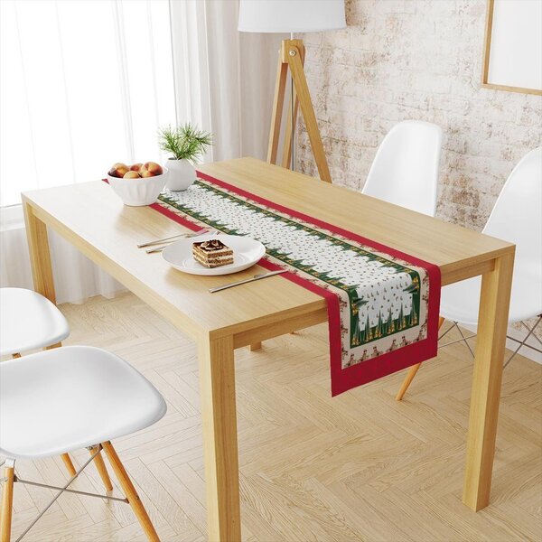 Trilho De Mesa De Natal Pinheiros E Presentes Natalinos 1.45m