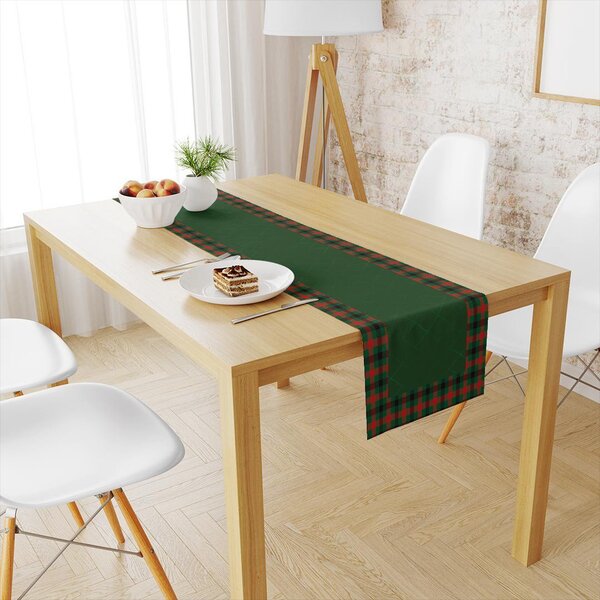 Trilho De Mesa De Natal Xadrez 1.45m X 45cm Único