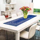 Trilho De Mesa Em Renda Color Interlar - Azul