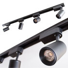 Trilho Eletrificado 1m + 4 spots 7w 3000k Bivolt Preto st495