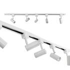 Trilho Eletrificado 1m + 5 Spot Branco Alumínio + Led Mr11 Bf