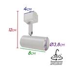 Trilho Eletrificado 1m + 5 Spot Branco Alumínio + Led Mr11 Bq