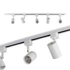 Trilho Eletrificado 1m + 5 Spot Titan Branco + 5 Led Mr16 B Q