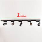 Trilho Eletrificado 1m + 5 Spots 7w 4000k Bivolt Preto St495