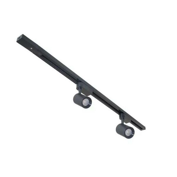 Trilho Eletrificado 1m E 2 Spot Led 10w 3000k Bivolt Preto