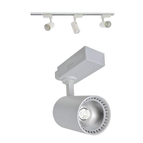 Trilho Eletrificado 1m E 3 Spot Led 10w 3000k Bivolt Branco