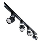 Trilho Eletrificado 1m Preto + 4 Spots Gu10  Branco Frio C/ L