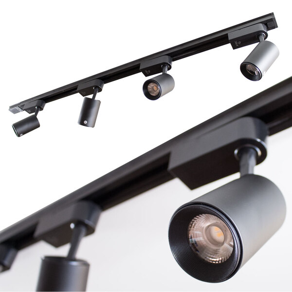 trilho eletrificado 2m + 4 spots 7w 6000k bivolt preto st495