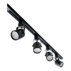 Trilho Eletrificado 2metros Preto + 4 Spots Gu10 Branco Frio