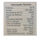 Trilho Eletrificado 3m + 5 Spot Led 20w 3000k Bivolt Preto