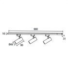 Trilho Eletrificado Com 3 Spots Led Up Blumenau 45w Bivolt Br