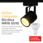 Trilho Eletrificado Preto 1m + 4 Spots Gu10 Dicróica Mr16