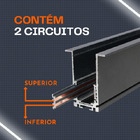 Trilho Magnético de Alumínio Embutir 1 Metro com Presilhas