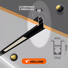 Trilho Magnético de Embutir 1,5 Metros com Presilhas – Cor Pr