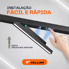 Trilho Magnético de Embutir 1m com Presilhas – Cor Preta