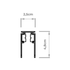 Trilho Magnético de Sobrepor IP20 Gaya MAG Branca 1m