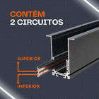 Trilho Magnético Embutir 1 Metro C/ Presilhas + Luminária Dif