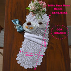 Trilho Mesa Renda Interlar Dogwood Branco 35cm X 135cm