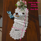 Trilho Mesa Renda Interlar Dogwood Cru 35cm X 135cm