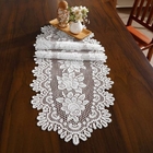 Trilho Mesa Renda Interlar Rose Branco 40cm X 125cm