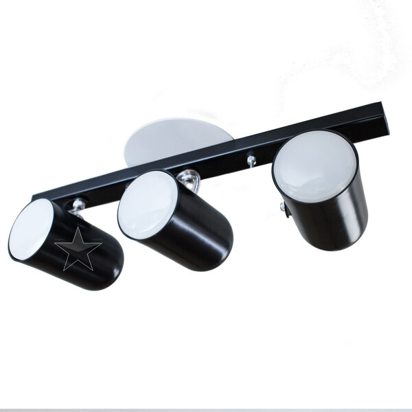 Trilho p/ Lâmpada PAR 20 com 3 SPOTS PRETO st957