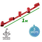 Trilho p/ Lâmpada PAR 20 com 5 spots vermelho ST959
